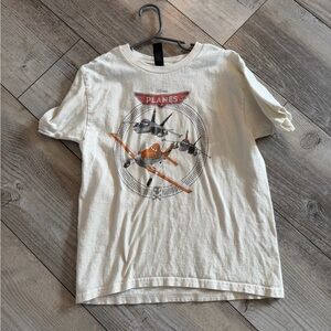 Disney White Kids 'Planes' Graphic Tee with Orange Accent